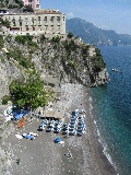 Spiaggia appena fuori di Atrani dove abbiamo fatto il miglior bagno