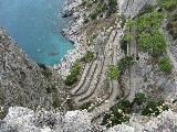 Una discesa verso la Marina Piccola a Capri