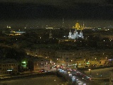 Vista di notte su San Pitroburgo da Sky Bar