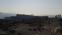 Paesaggio lunare di vulcano Néa Kaméni