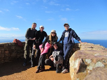 Five Italian people in esplorazione del Sudafrica e dintorni.